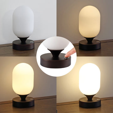 Eli 8" Bohemian Farmhouse Iron Rechargeable Integrated LED Table Lamp - JONATHAN Y